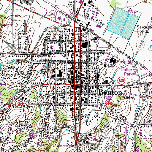 Topographic Map of Benton Police Department, KY