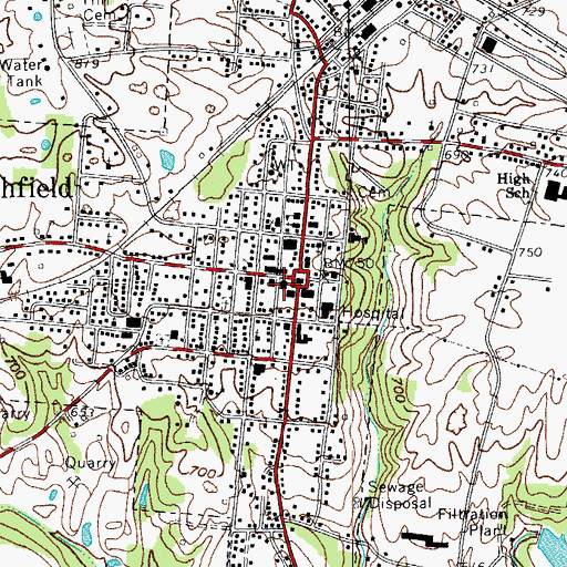 Topographic Map of Grayson County Sheriff's Office, KY