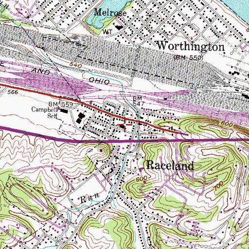 Topographic Map of Raceland Police Department, KY
