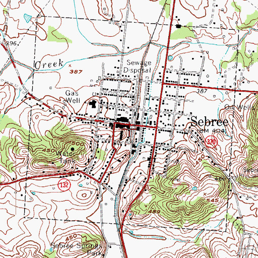 Topographic Map of Sebree Police Department, KY