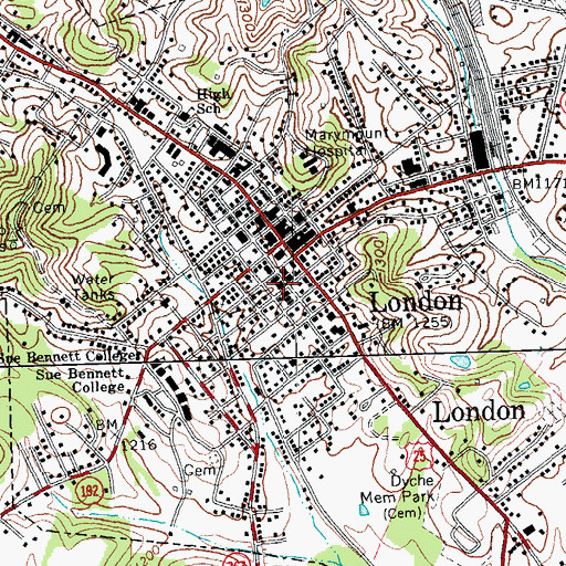 Topographic Map of Laurel County Sheriff's Office, KY