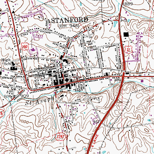 Topographic Map of Lincoln County Sheriff's Office, KY