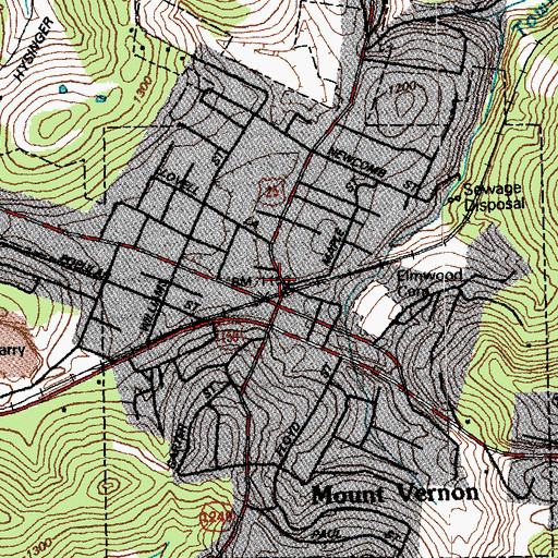 Topographic Map of Mount Vernon Police Department, KY