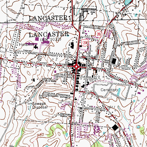 Topographic Map of Garrard County Sheriff's Office, KY