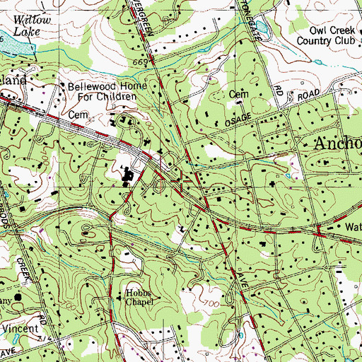 Topographic Map of Anchorage Police Department, KY