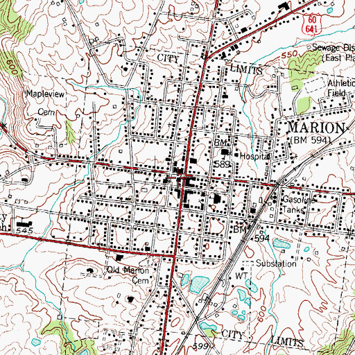 Topographic Map of Crittenden County Sheriff's Office, KY