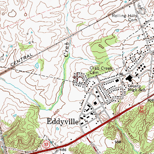 Topographic Map of Eddyville Police Department, KY