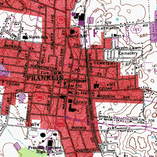 Topographic Map of Simpson County Sheriff's Office, KY