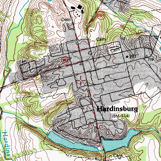 Topographic Map of Breckinridge County Sheriff's Office, KY