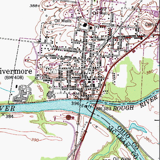 Topographic Map of Livermore Police Depatment, KY