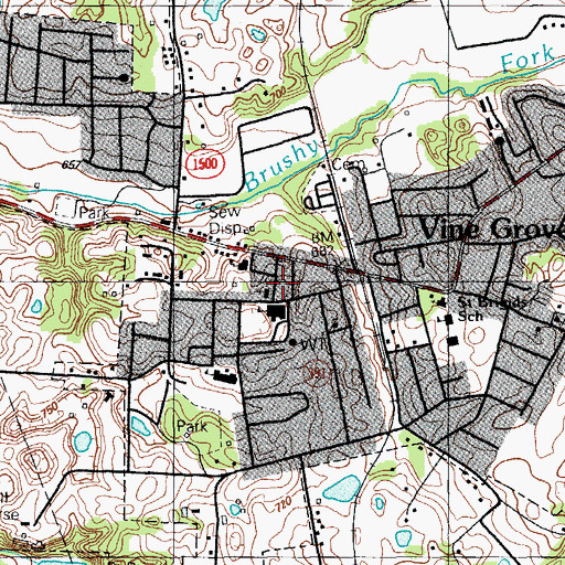 Topographic Map of Vine Grove Police Department, KY