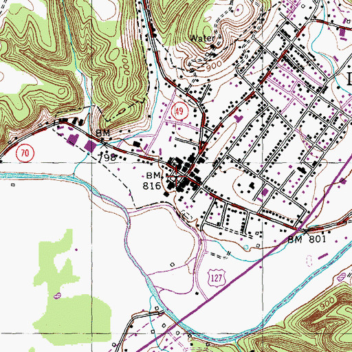 Topographic Map of Casey County Sheriff's Office, KY