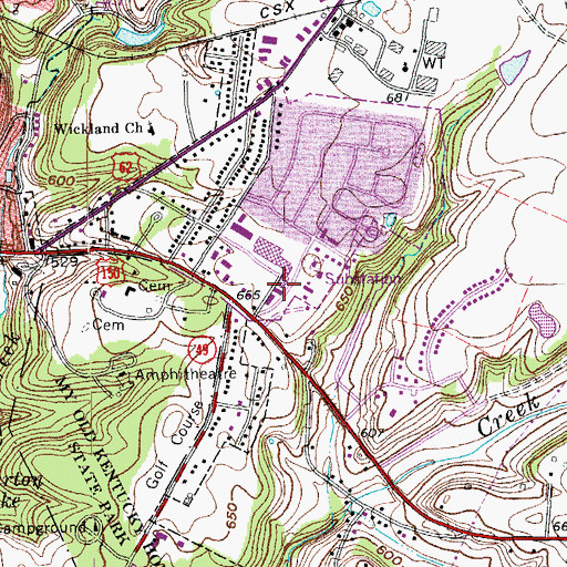 Topographic Map of Bardstown Police Department, KY