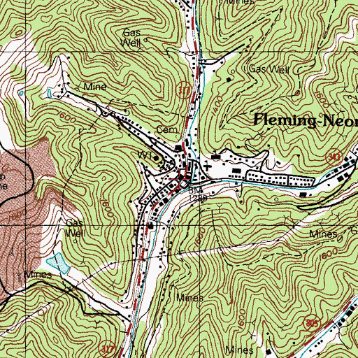 Topographic Map of Fleming - Neon Police Department, KY