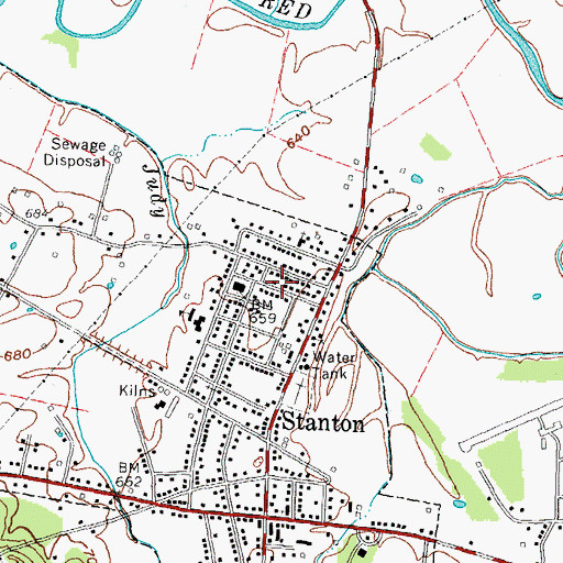 Topographic Map of Stanton Police Department, KY