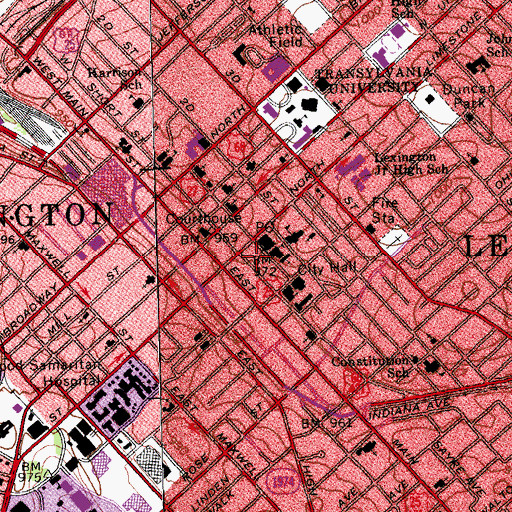 Topographic Map of Fayette County Sheriff's Office, KY
