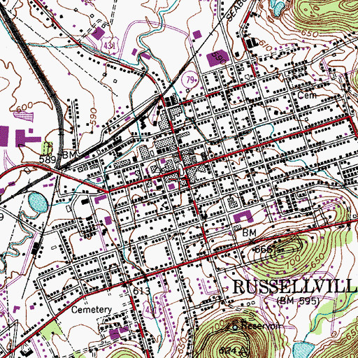 Topographic Map of Russellville Police Department, KY
