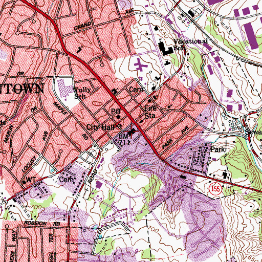 Topographic Map of Jeffersontown Police Department, KY