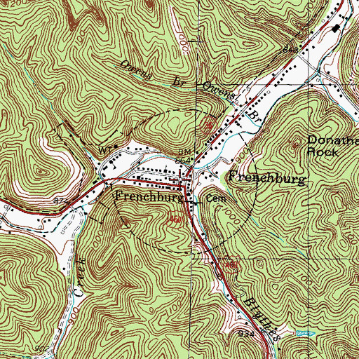 Topographic Map of Menifee County Sheriff's Office, KY