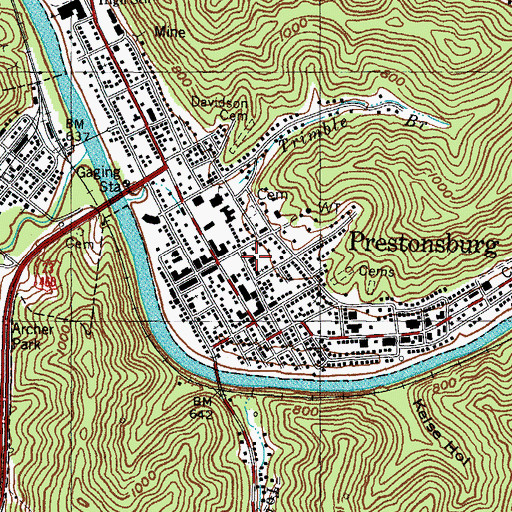 Topographic Map of Floyd County Sheriff's Office, KY