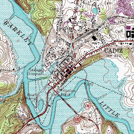 Topographic Map of Cadiz Police Department, KY