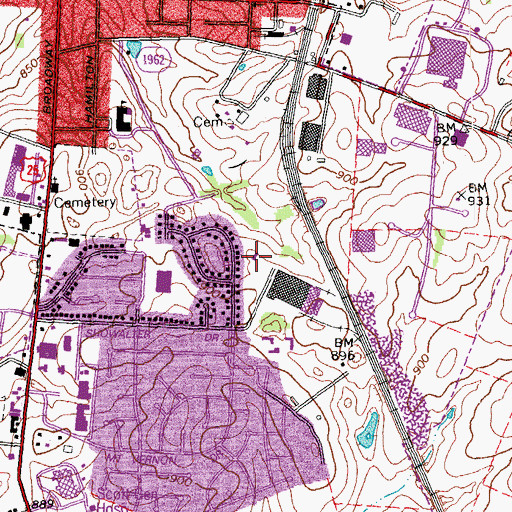 Topographic Map of Georgetown Police Department, KY
