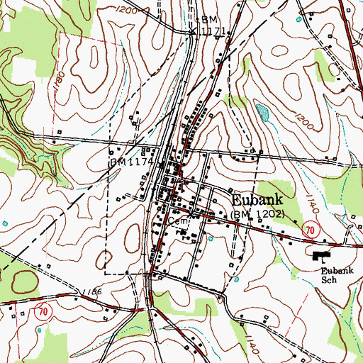 Topographic Map of Eubank Police Department, KY