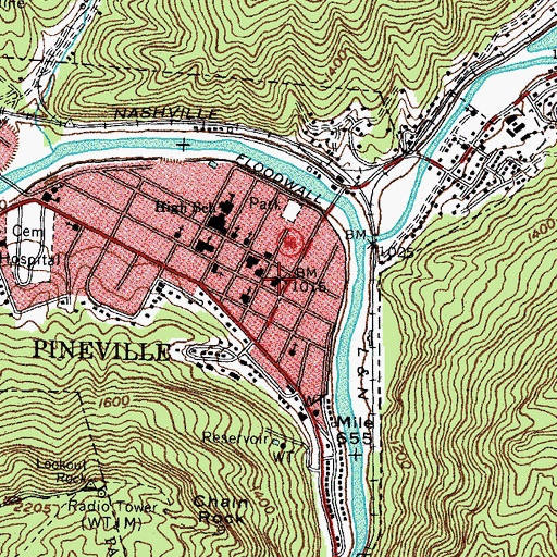Topographic Map of Bell County Sheriff's Department, KY