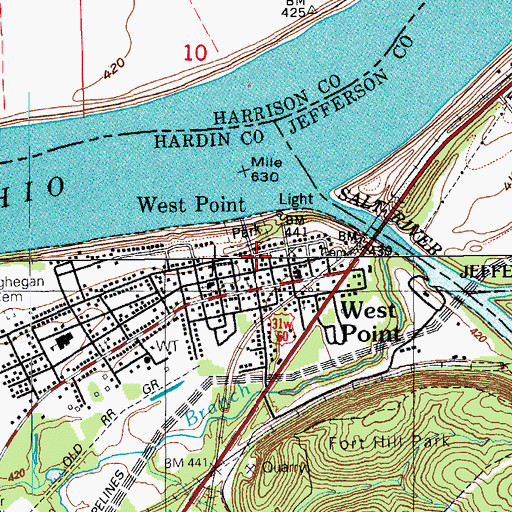Topographic Map of West Point Police Department, KY