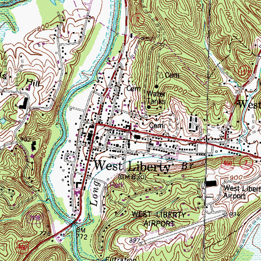 Topographic Map of Morgan County Sheriff's Office, KY