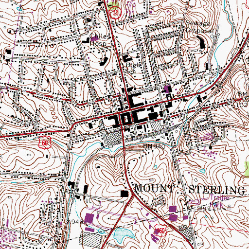 Topographic Map of Mount Sterling Police Department, KY