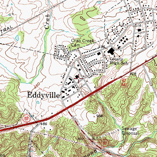 Topographic Map of Lyon County Sheriff's Office, KY