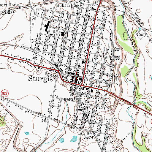 Topographic Map of Sturgis Police Department, KY