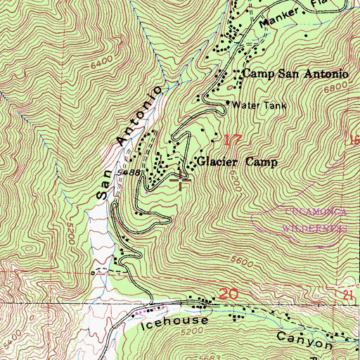 Topographic Map of Glacier Picnic Area, CA
