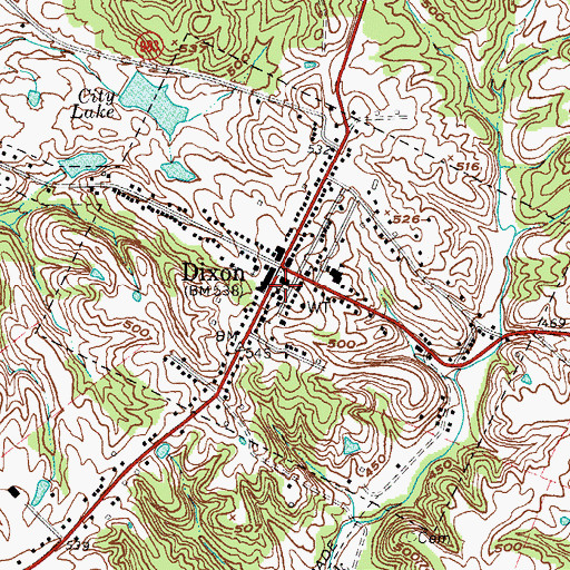 Topographic Map of Webster County Sheriff's Office, KY