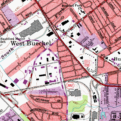 Topographic Map of West Buechel Police Department, KY