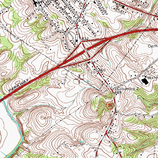 Topographic Map of Adair Youth Development Center School, KY