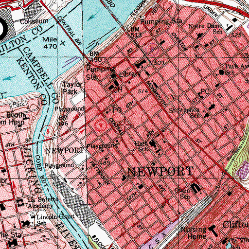 Topographic Map of Campbell County Regional Juvenile Detention Center, KY