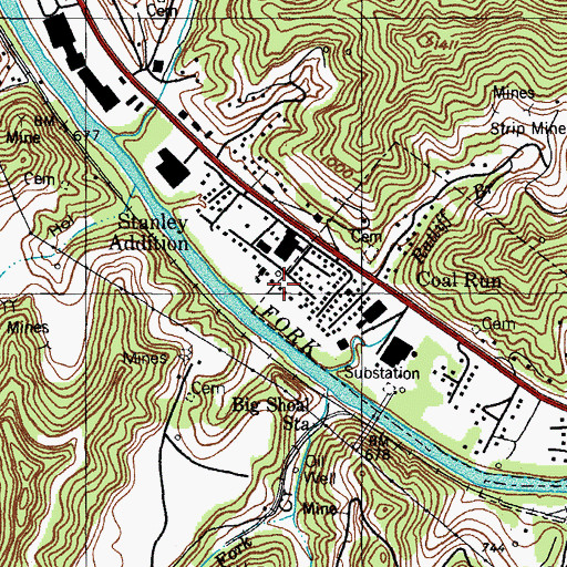 Topographic Map of Coal Run Village Police Department, KY