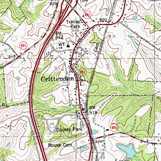 Topographic Map of Crittenden Police Department, KY