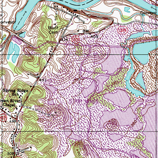 Topographic Map of Green River Correctional Complex, KY