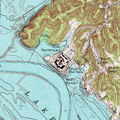 Topographic Map of Kentucky State Penitentiary, KY