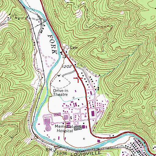 Topographic Map of Kentucky State Police Post 10, KY