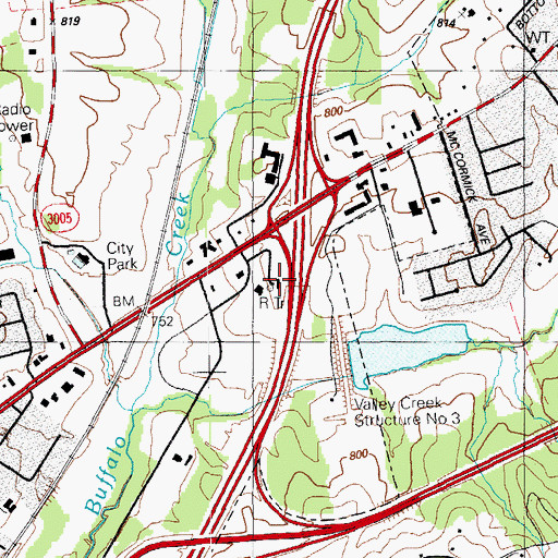 Topographic Map of Kentucky State Police Post 4, KY