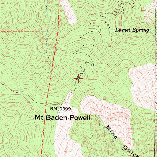 Topographic Map of BSA Monument, CA