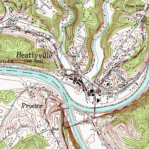 Topographic Map of Lee County Sheriff's Office, KY