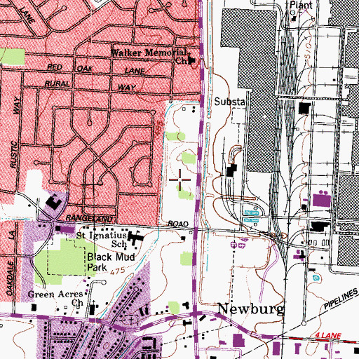 Topographic Map of Louisville Metropolitan Police Department Division 6, KY