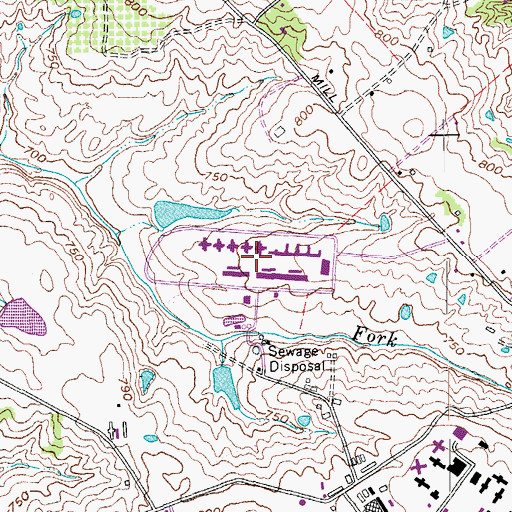 Topographic Map of Luther Luckett Correctional Complex, KY