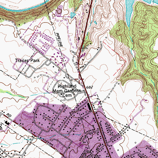 Topographic Map of Mount Washington Police Department, KY