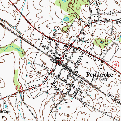Topographic Map of Pembroke Police Department, KY